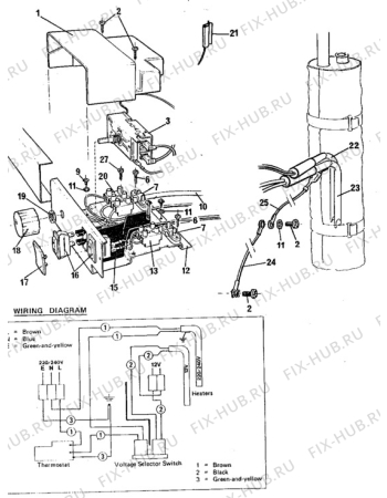 Взрыв-схема холодильника Electrolux RM216-84 - Схема узла Electrical equipment